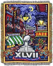 NFL Super Bowl XLVII Tapestry Throw Blanket, 48 x 60-Inch