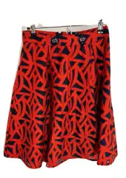 Anthropologie Eva Franco Skirt Red Navy Size 4 Petites Mariner New w/tag