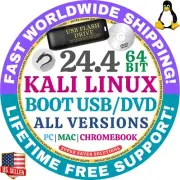 KALI LINUX OS 24.4 ALL VERSIONS LIVE, FULL INSTALL DVD, USB 64-BIT MAC PC AMD64