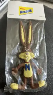 Vintage Nestle Nesquik Bendable Bunny Mascot Promo Toy Sealed Designit Inc. New