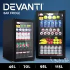 Devanti Bar Fridge Glass Door Mini Counter Top Freezer Fridges Bottle Cooler