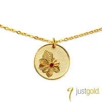 在飛比找momo購物網優惠-【Just Gold 鎮金店】花影系列 花綻 黃金項鍊(圓形