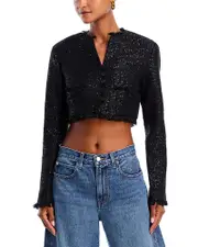Bardot Karoline Sequin Boucle Top