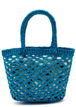 Sensi Studio Mini Raffia top Handle bag - Light Blue ONE SIZE