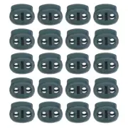 0.7x0.8" Cord Locks, 30 Pack Double Hole Spring End Toggle Stopper, Sea Green