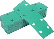 X AUTOHAUX 50 Pcs Sanding Discs Wet Dry Waterproof Hook & Loop Sandpaper for Woodworking, Automotive Refinishing 7.80"x2.76" 8 Hole 220 Grit Green White Corundum