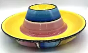 NEW Certified International Nancy Green Serape Large Sombrero Chip Dip Server
