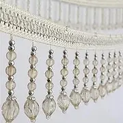 Fringe Trim，Curtain Tassels， 2 Yards DIY Curtain Sewing Trim Hanging Crystal Beads Trim Edge
