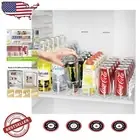 Adjustable 6-Row Fridge Drink Organizer - 30 Can Capacity for Effortless Access