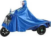 Rain Poncho Bike,Poncho Rain Coat,Oversized Motorcycle Tricycle Rain Poncho Thickening Raincoat Single/Double Electric Bike Tricycle Poncho (Color : Red, Size : 3 People) (Color : Blue, Size : Singl