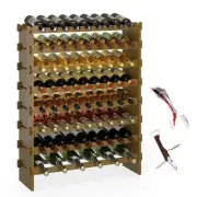 Wine Rack Freestanding Floor Bamboo Stackable Wine Storage Racks Wall Mounted...