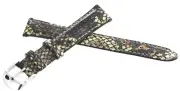 NEW Michele Womens 16mm Green & Black Snake Skin Leather Watch Band