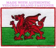 WALES FLAG PATCH WELSH EMBROIDERED UK CYMRU DRAGON new w/ VELCRO® Brand Fastener