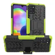 Samsung Galaxy A31 Case, Shockproof Heavy Duty Tough Kickstand Protective Rugged Case Cover (Green)