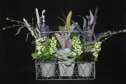 Mixed Artificial Succulent Arrangement in Metal Planter