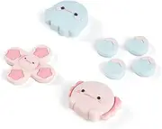 [BUBBLELOGUS] Soft Silicone ABXY Key Buttons Sticker Joystick Cover, Cute Cross D-Pad Button Caps Thumb Grips Set for Nintendo Switch/OLED Controller - Ocean Friends
