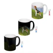 Adorable Beagle Puppy Coffee Mug Color Changing Heat Morph Black