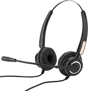 Call Center Headset, Head-Mounted Telephone Headphone RJ9 with Noise Cancelling Mic with Volume Adjustment & Mute for Call Box/VOIP Network Phone