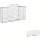 Gabion Baskets Arched Retaining Walls Mesh Cage 6 pcs Galvanised Iron vidaXL
