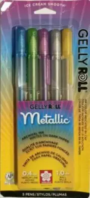 SAKURA GELLY ROLL 5 GELLY ROLL METALLIC PENS ~CODE 57373-B13
