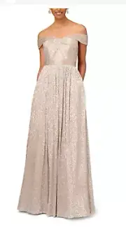 AIDAN MATTOX GOWN/SIZE 12/NEW WITH TAG/RETAIL$550/GOLD/MOTHER OF BRIDE