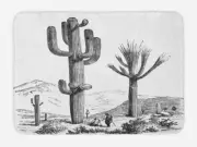 Desert Cactus Bath Mat Bathroom Home Decor Plush Non-Slip Mat 29.5" X 17.5"