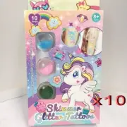 10 x Wholesale Kids Unicorn Shimmer Glitter Temporary Tattoos Party Kits