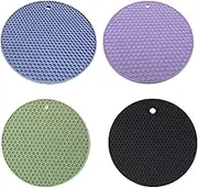 4 Pack Silicone Trivet Mats, Heat Resistant Pot Holders & Coasters for Hot Pans, Pots & Kitchen Use, 17.5cm, High Temperature Resistance