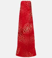[Dries Van Noten] Dries Van Noten Printed strapless maxi dress AU 16 red