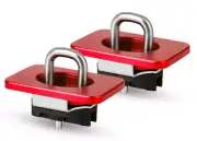 1pair Raised Truck Bed Retractable Tie Down Anchors Point Loop Hooks Red