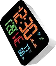WiFi Clock With Intelligent Thermometer Hygrometer For Quick Access To Temperature Trends And Monitoring Of Indoor, Orange Lamp