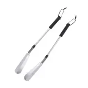 2 Pcs Shoe Horn Long Handle for Seniors Spring Retractable Shoehorn Man