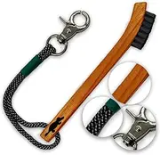 Platypus Golf Co. Hickory Wood Golf Brush and Groove Cleaner with Paracord Rope & Metal Clip, Non-Slip Golf Club Cleaner - Clean Grooves Without Damaging Club Face, Fits on Any Golf Bag