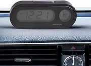Digital Clock for Car, 2 in 1 Digital Clock Temperature Gauge Luminous, Electronic Gauge Adhesive Watch, Time Meter with LED Display for Vehicle Dashboard & Air Vent