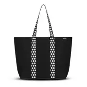 Punch Premium Neoprene Handbag/Tote/Travel Bag Explorer Zip-Up Black/White Spot