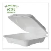 Eco Products EP-HC91NFA Vanguard Renewable And Compostable Sugarcane Clamshells,