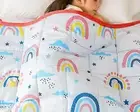 Weighted Blanket for Kids 5 Lbs Rainbow Heavy Blanket for Deep Sleep Dual Side