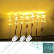 100pcs 5mm Warm White Led Light Emitting Diode Flat Top Led Clear Top No Edge
