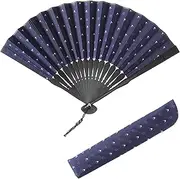 18. Hokusai - Japanese Folding Fan - Fortuna Tokyo - Japan (Navy Blue)