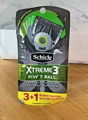 New Pack Schick Xtreme3 Pivot Ball 3 Blades Adapts To Contours 4 Count Razors
