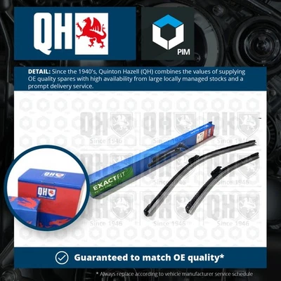 2x Wiper Blades (Pair) Flat / Aero type fits PEUGEOT 2008 MK2 1.5D Front 2019 on