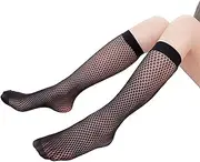 [ESOMAVRIX] 1pair Women Sexy in The Tube Long Socks Transparent Nylon Mesh Fishnet Socks Black Hollow Stretch Hosiery /1663