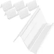 TOGEVAL 6pcs Clear Acrylic Card Holder Display Stand Transparent Sign Holder for Wedding Events Books Records and Cards and Compact Design for Tidy Workspace