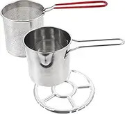Vaguelly 1Set Stainless Steel Deep Fryer with Basket Lightweight Frying Pot for Home Kitchen for Chips Fish Vegetables and More