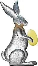 Blank Yard Signs with 18x24 Easter Rabbit Decoration Easter Rustic Outdoor Bunny Decoration Ornament Burlap Bow Garden Bunny Neck Indoor Outdoor Standing Spring Solar Light Pole (C, One Size)