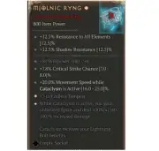 Diablo 4 Season 8 Mjolnic Ryng 1GA 100% Unique Ring Druid Item Gear Equipment