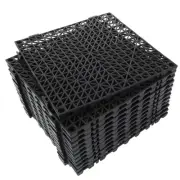 12 Pack 12'' x Interlocking Rubber Bathroom Flooring Tiles Non-Slip Splicing ...