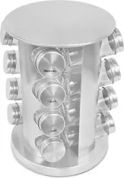 Revolving Spice Rack: 16 Spice Jars Seasoning Organizer Storage