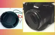 FRONT SNAP-ON LENS CAP DIRECTLY TO CAMERA NIKON COOLPIX L340 L 340 +HOLDER