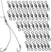 Barrel Swivels | 50 Piece Saltwater Swivels | Connector Hooks 8-Shaped Ring Clips for Freshwater Catfishing Sea Trout Offshore
